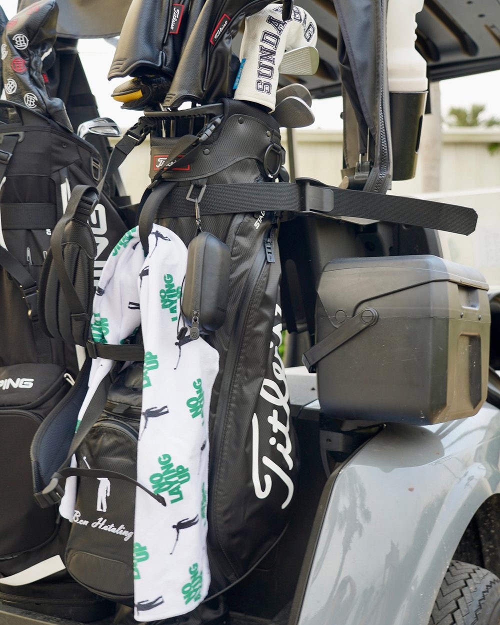 No Laying Up Logo Towel, Green & Black · view 2 of 3