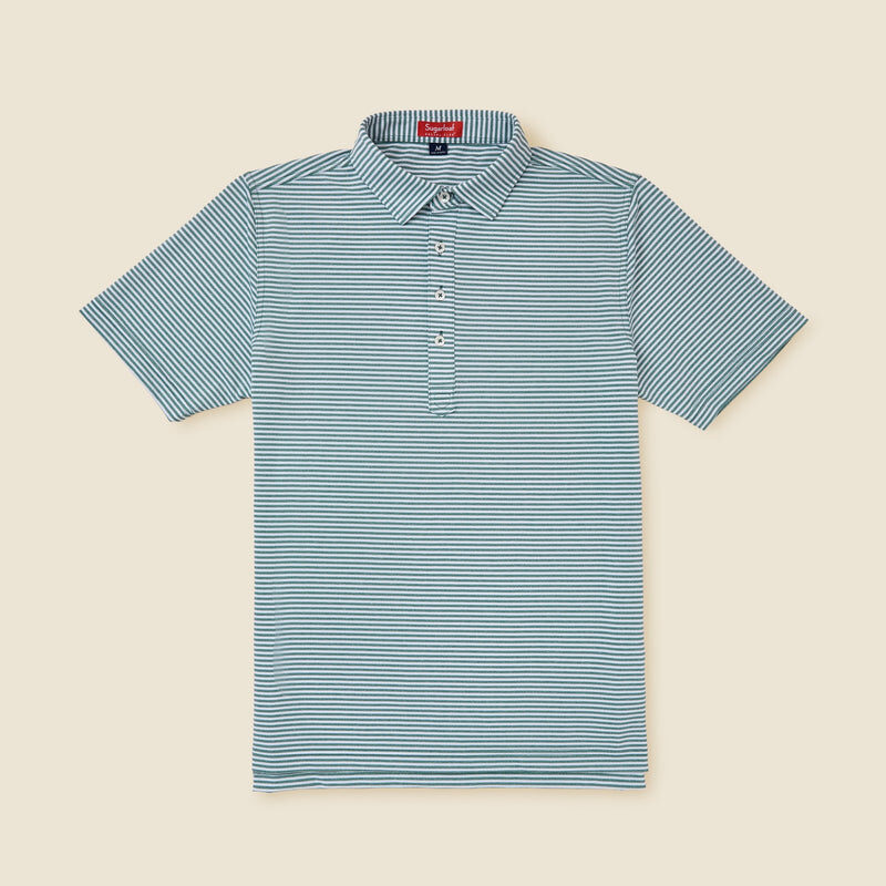Sugarloaf Social Club — Mini Stripe Polo in Hunter Green
