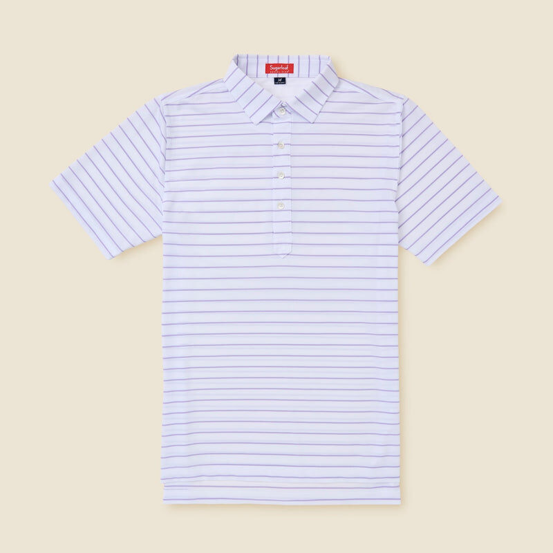Sugarloaf Social Club — Club Stripe Polo in Lilac/White