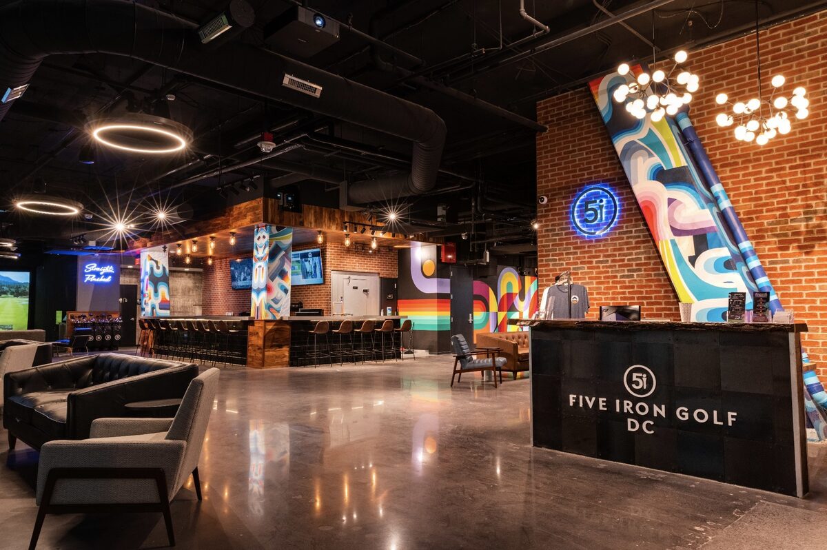 Five Iron Golf — simulator bays with full bar and restaurant