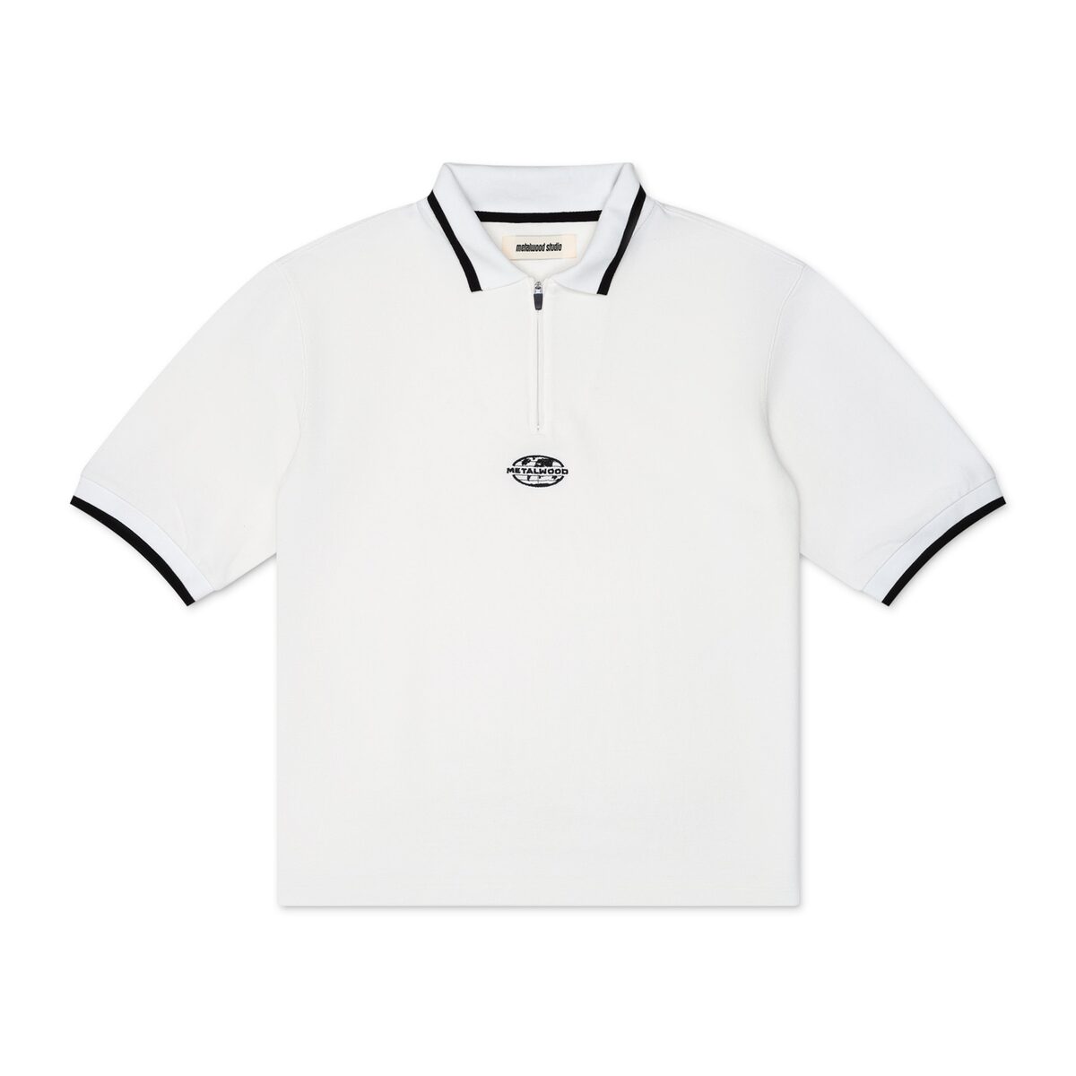 Metalwood Studio — World Class Zip Polo in White &middot; view 1 of 1