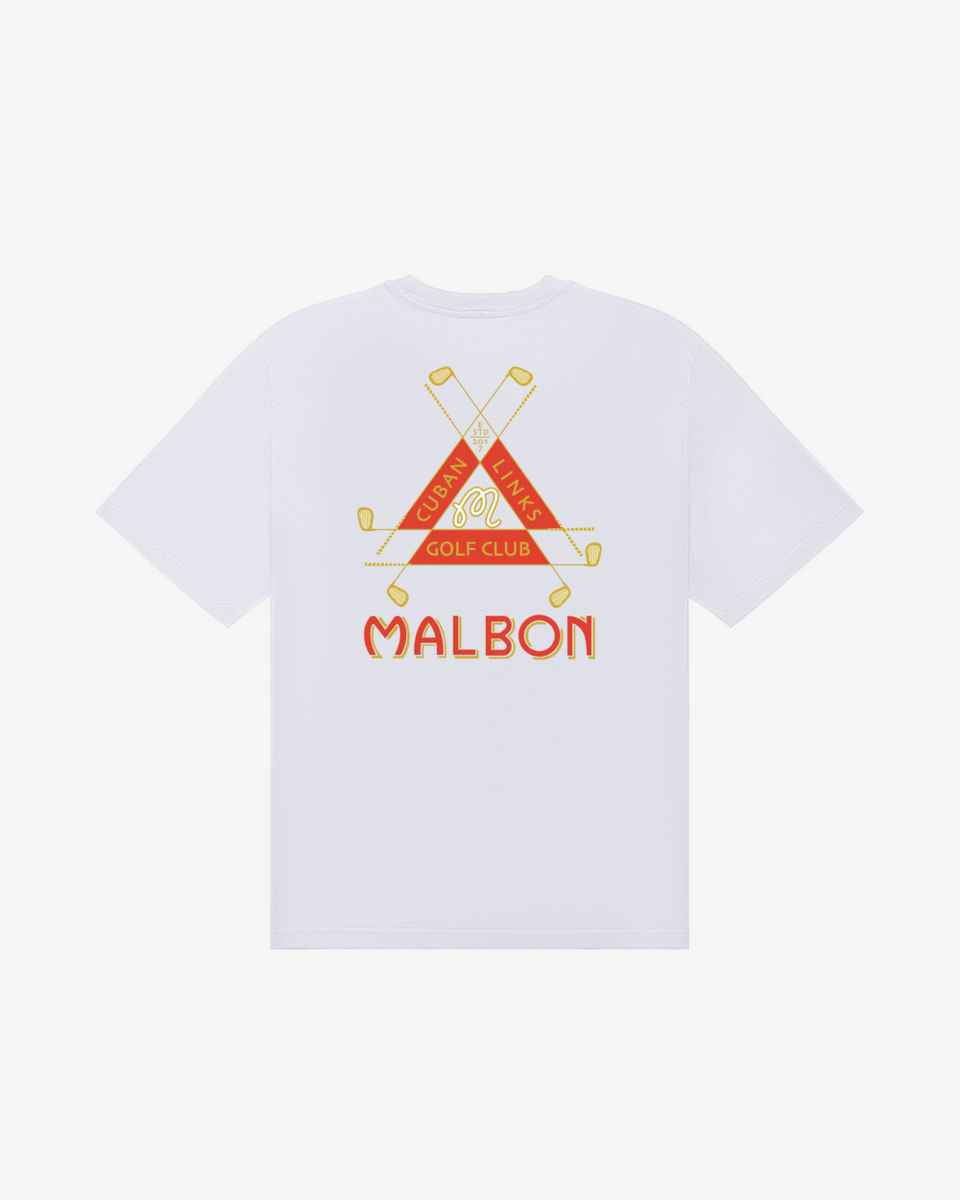 Malbon Golf Bermuda Trinity Tee White