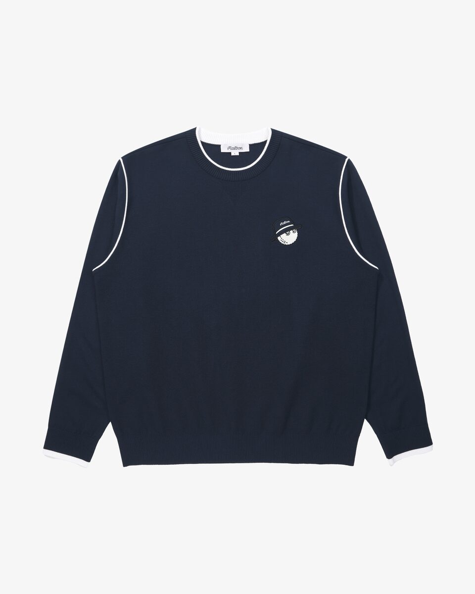 Malbon Golf Studio Seoul Double-Knit Pullover Navy
