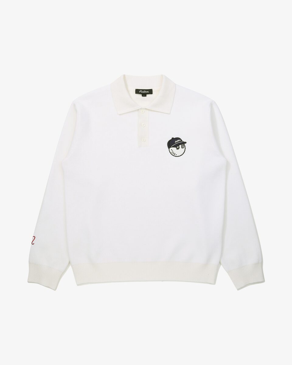 Malbon Golf Studio Seoul Buckets Polo Sweater Cream