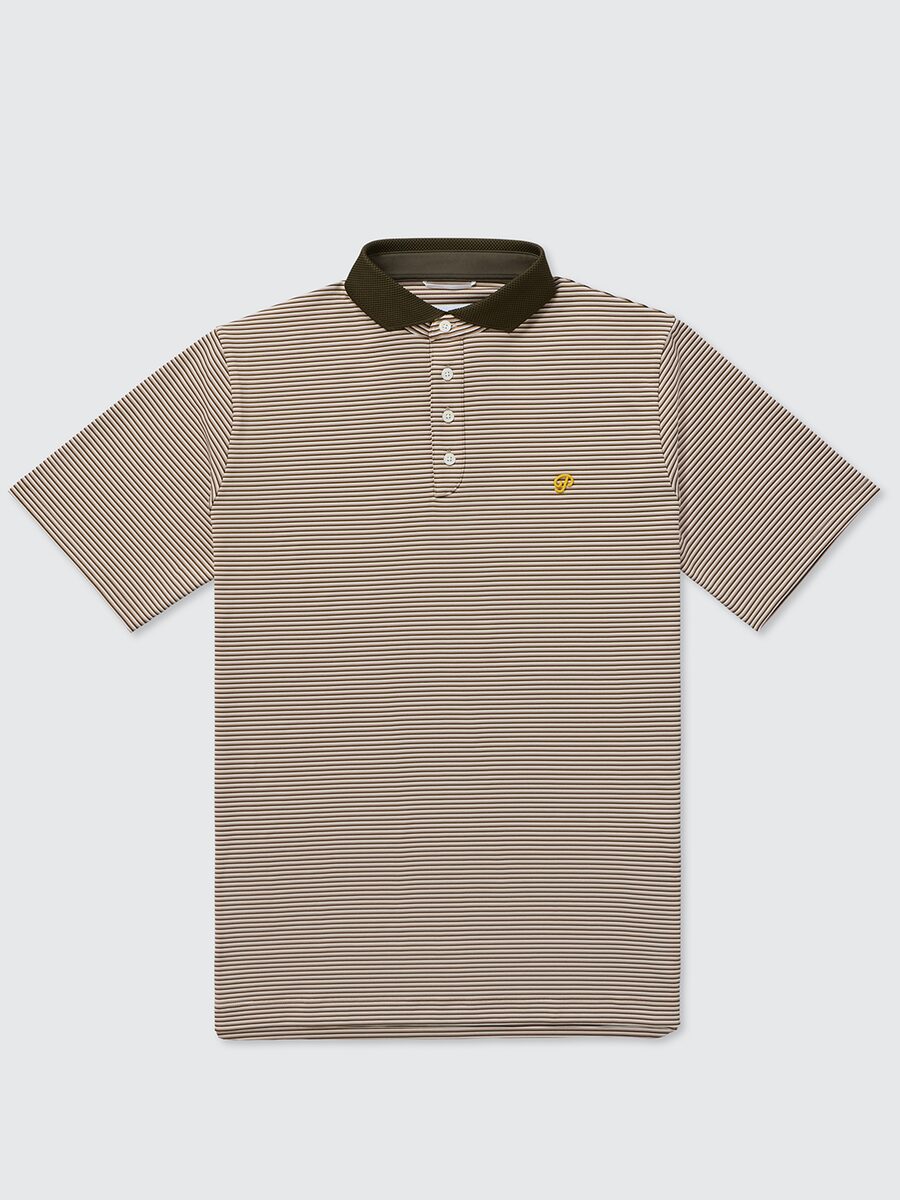 Public Drip — Striped Polo Olive/Cream
