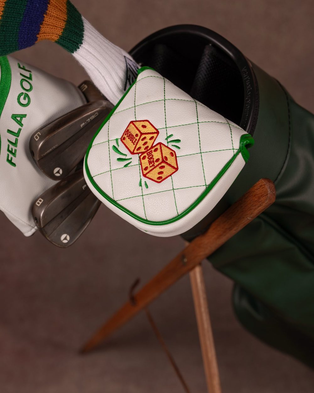Fella Golf Double Bogey Dice Mallet Headcover White PU leather · view 3 of 4