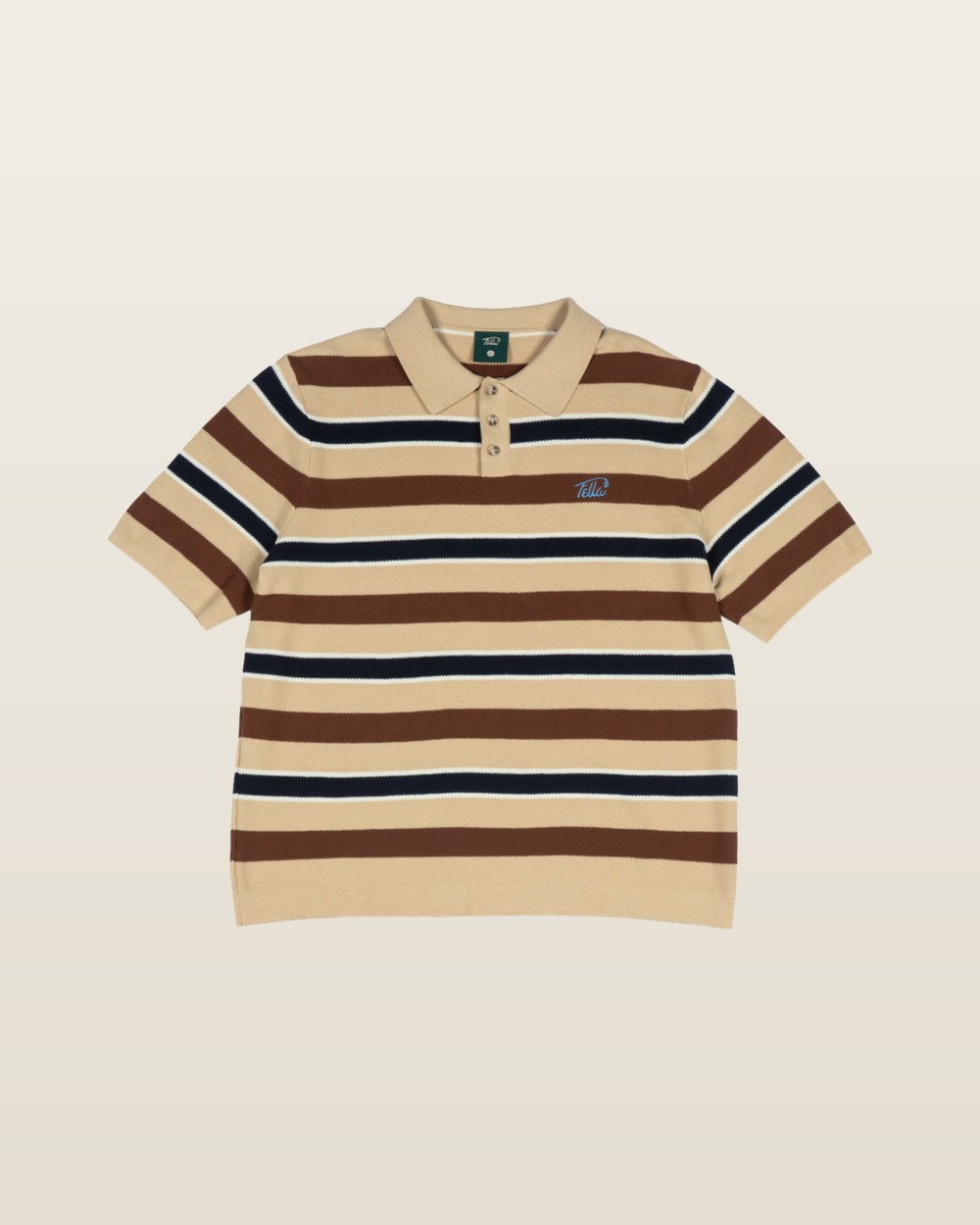 Fella Golf Jake Intarsia Knit Polo Toffee stripe · view 1 of 4
