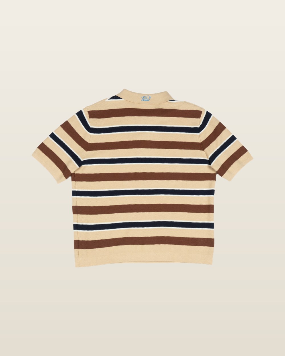 Fella Golf Jake Intarsia Knit Polo Toffee stripe · view 2 of 4