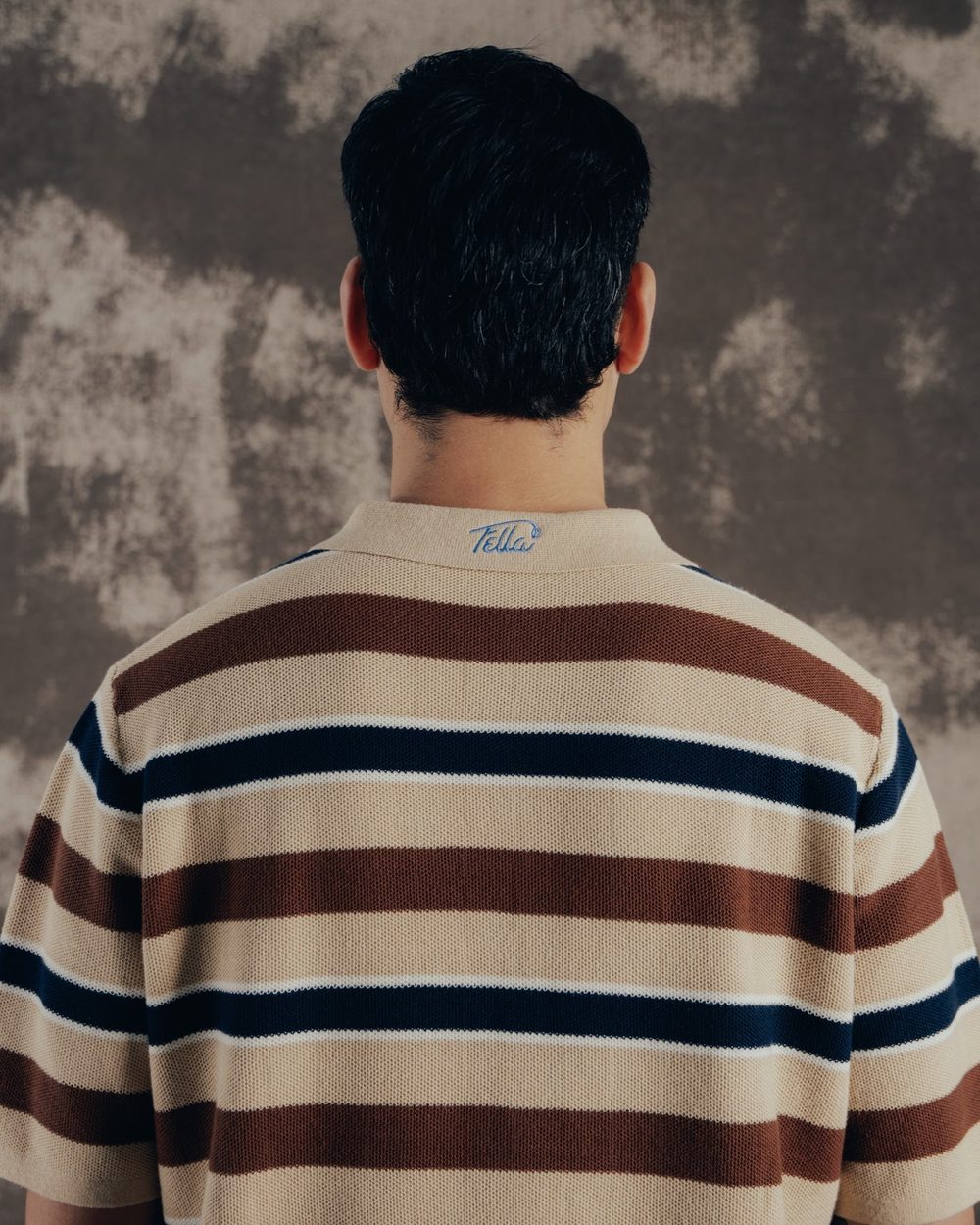 Fella Golf Jake Intarsia Knit Polo Toffee stripe · view 4 of 4