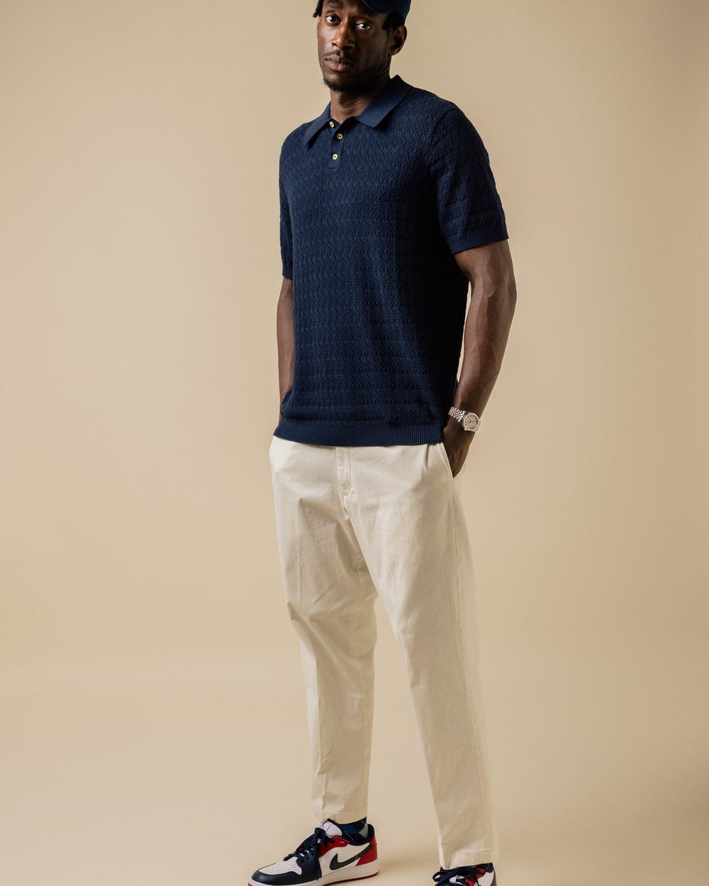 Fella Golf Lionel Knitted Polo Navy · view 2 of 4