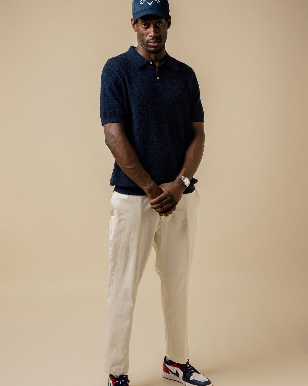 Fella Golf Lionel Knitted Polo Navy · view 4 of 4