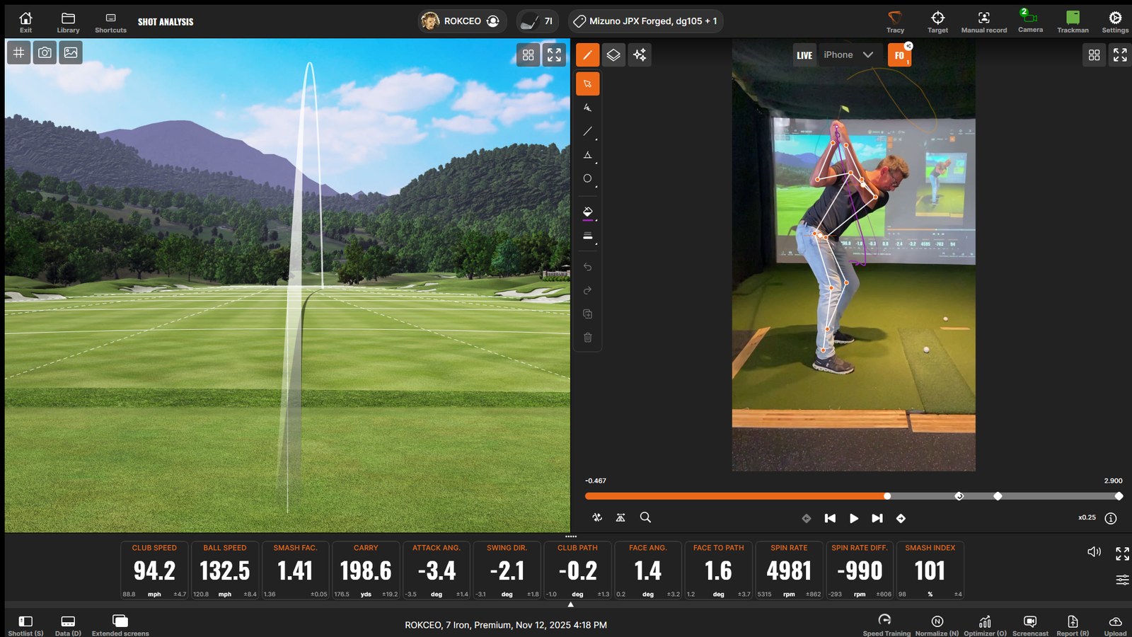 ROK Golf — Trackman simulator bay on South Lamar