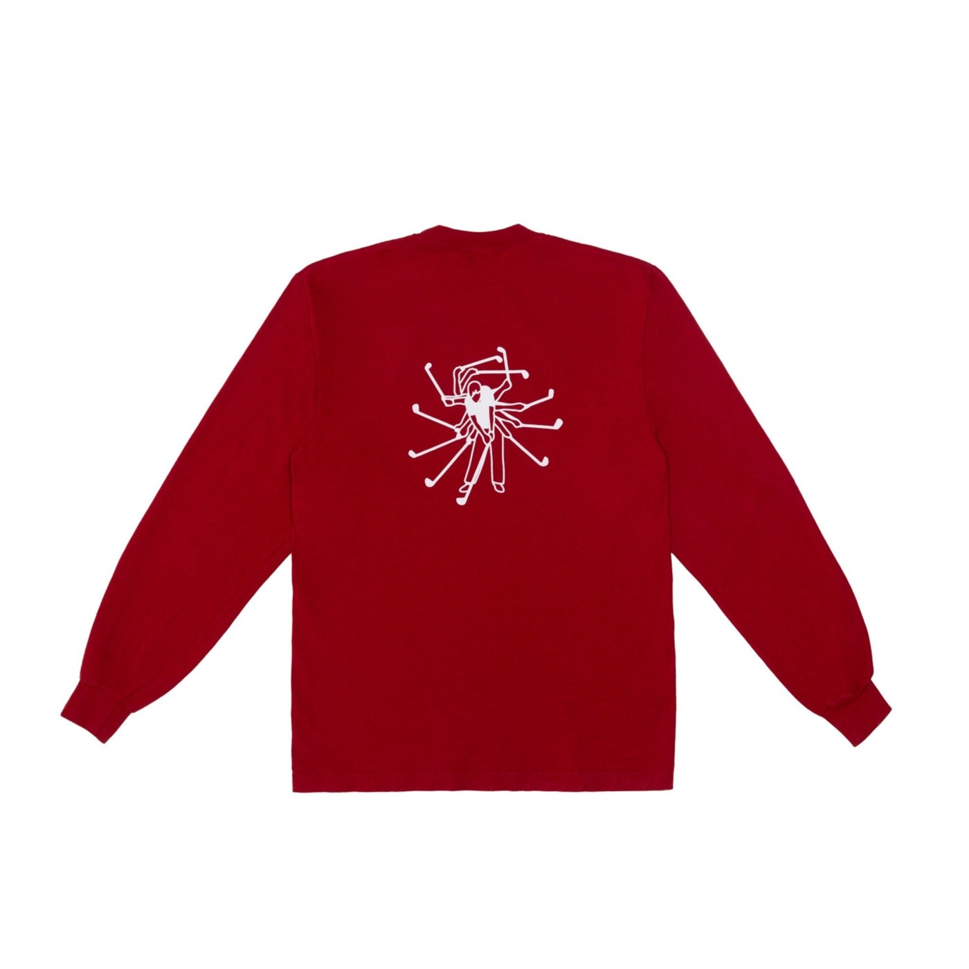 The red long sleeve carries the Swingman large across the back