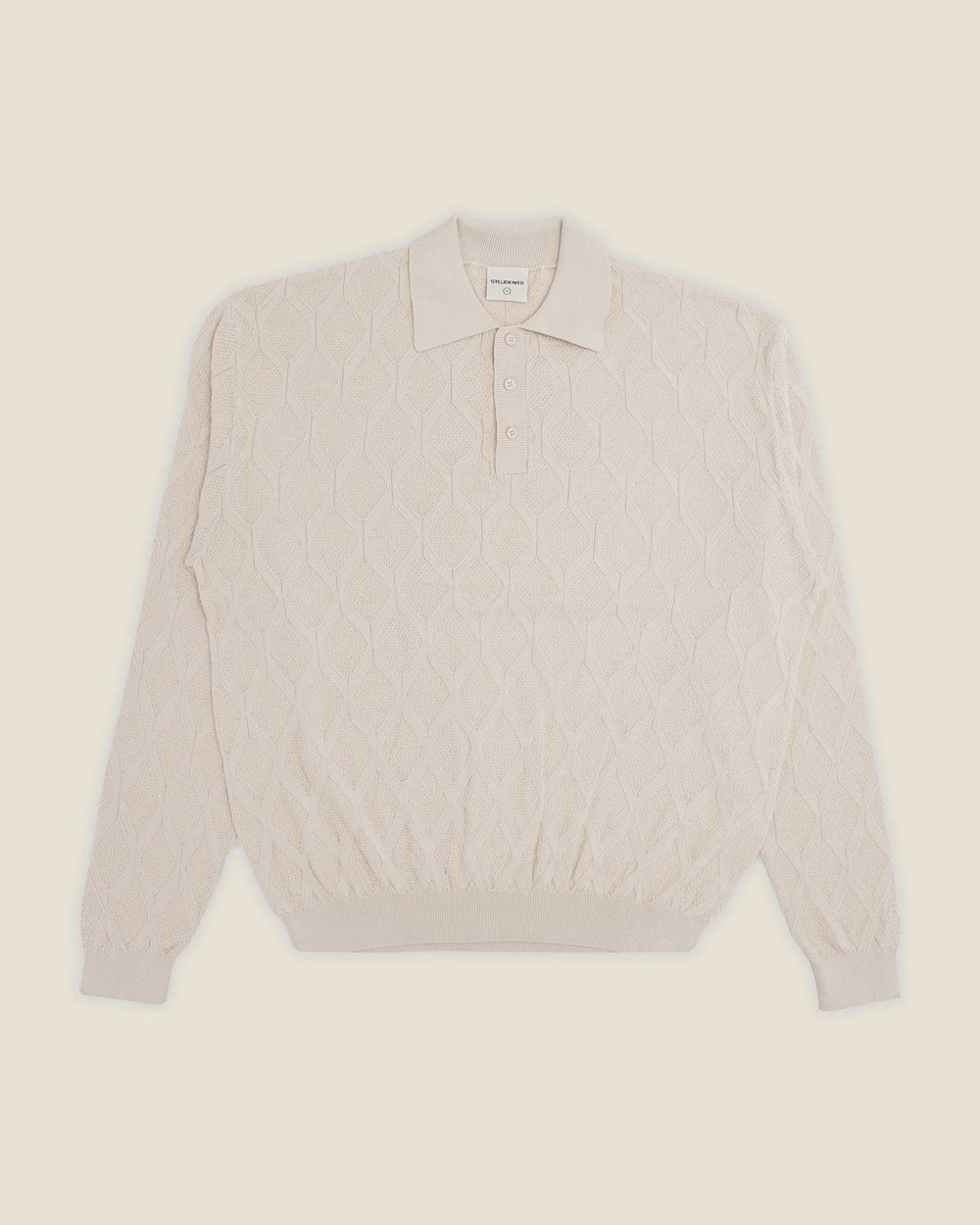 Students Carlsbad Knit L/S Polo Sweater, Khaki · view 3 of 5