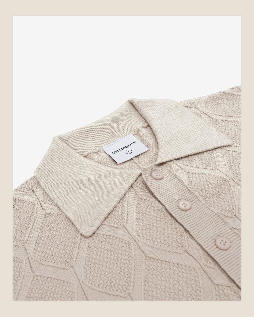 Students Carlsbad Knit L/S Polo Sweater, Khaki · view 4 of 5