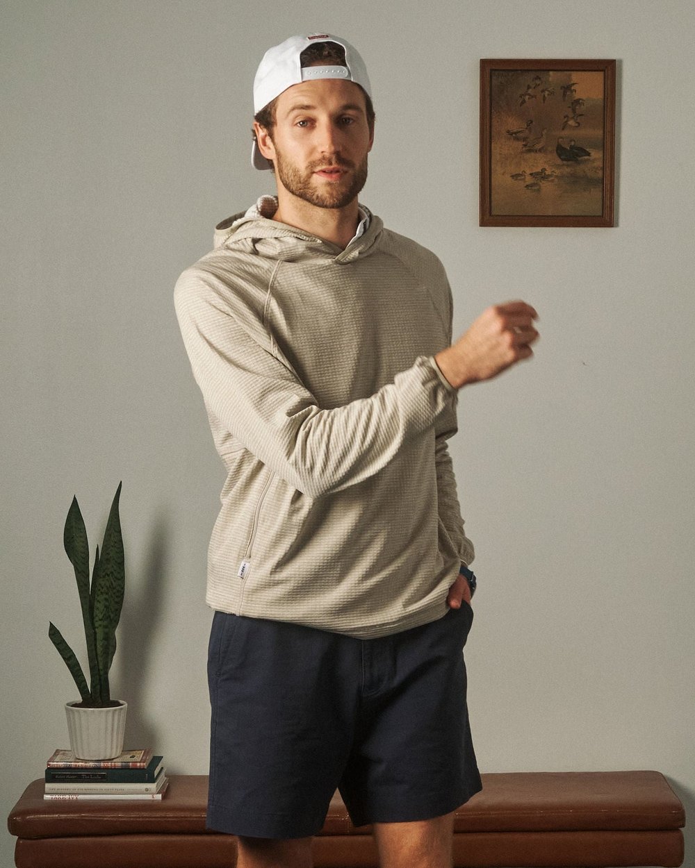 Sugarloaf Social Club Grid Tech Hoody, Oatmeal · view 2 of 5