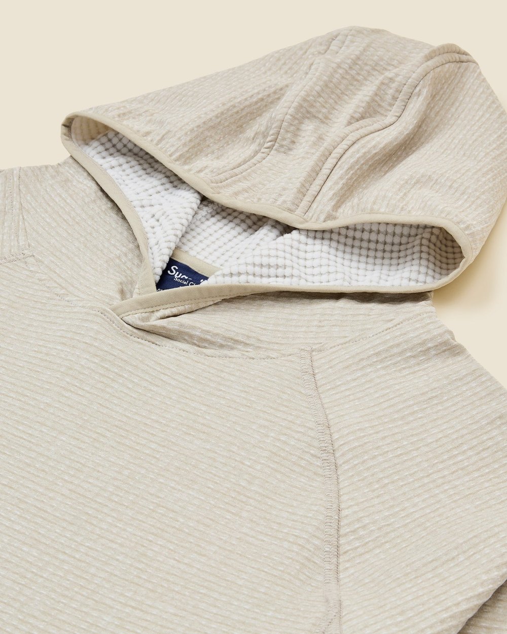 Sugarloaf Social Club Grid Tech Hoody, Oatmeal · view 5 of 5