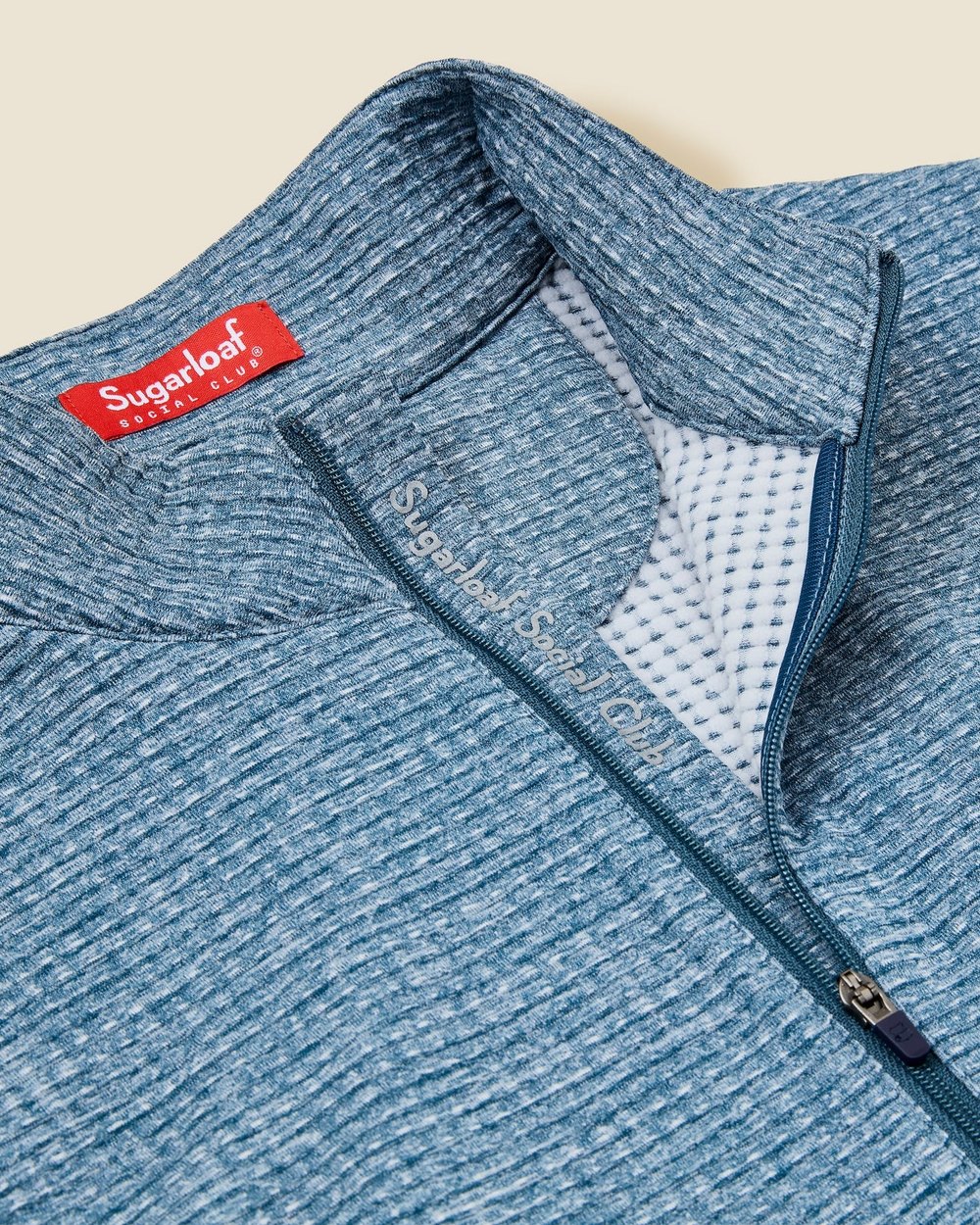Sugarloaf Social Club Grid Quarter-Zip, Heather Blue · view 5 of 5