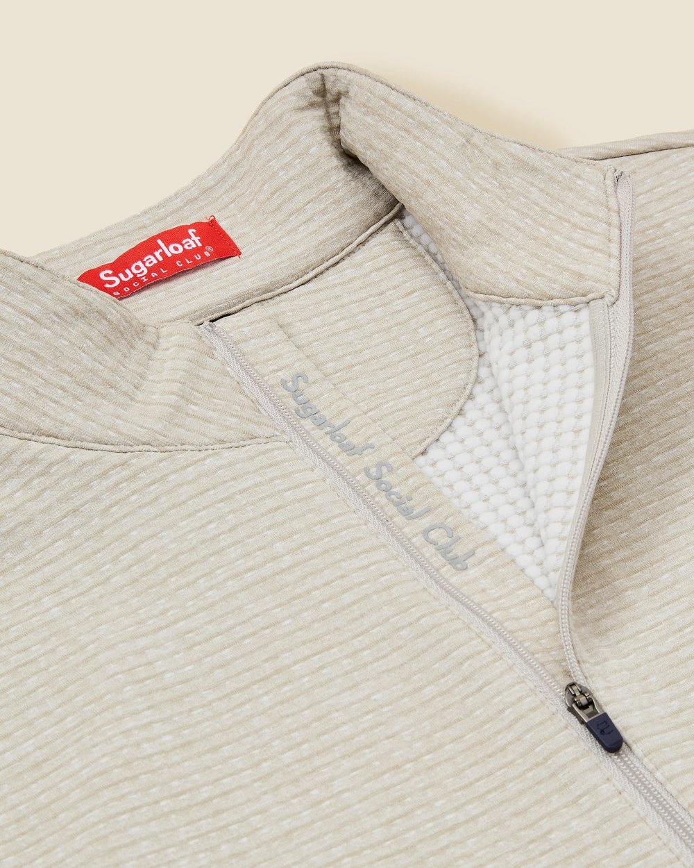 Sugarloaf Social Club Grid Quarter-Zip, Oatmeal · view 4 of 4