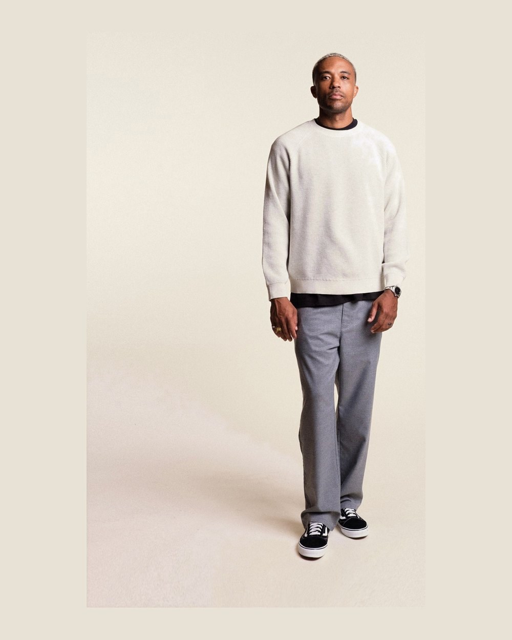Students Irvine Waffle Knit Crew Sweater, Tan · view 1 of 5