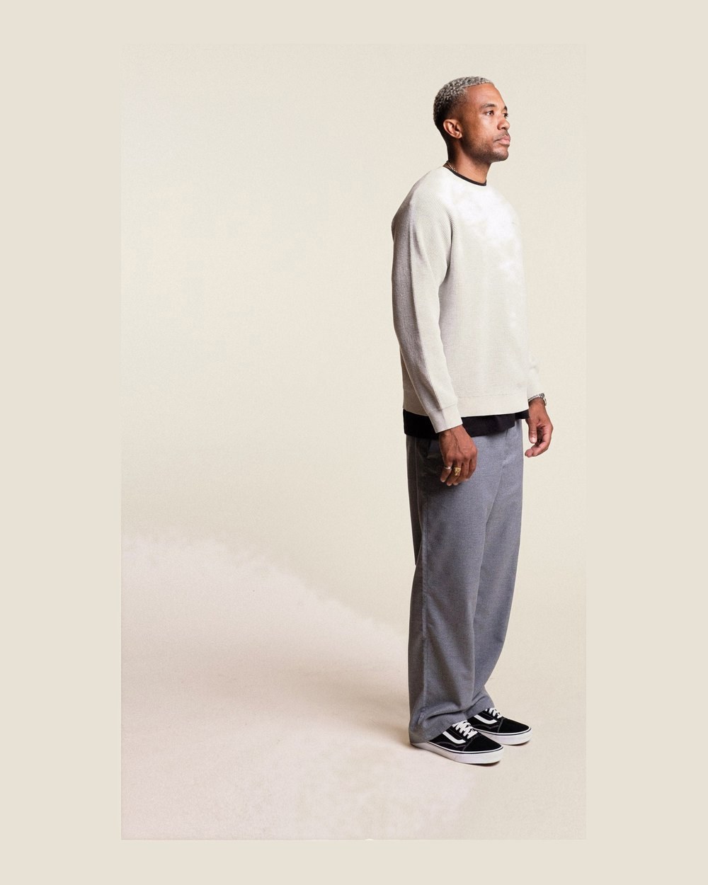 Students Irvine Waffle Knit Crew Sweater, Tan · view 2 of 5