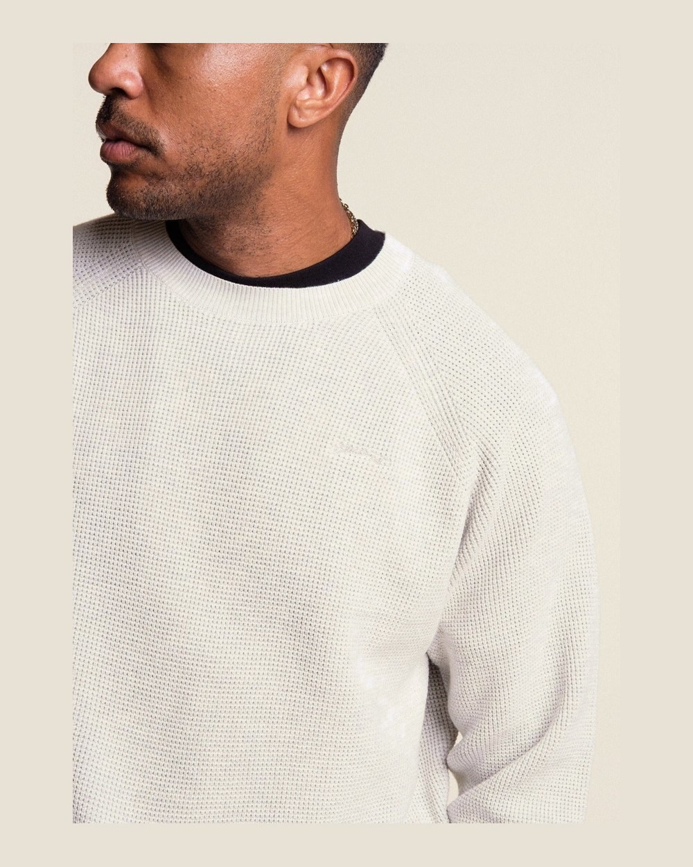 Students Irvine Waffle Knit Crew Sweater, Tan · view 3 of 5