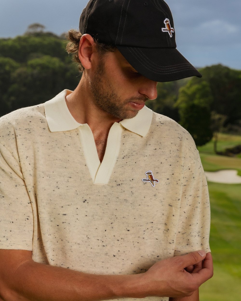 Walker Golf Things Kooka Loom Knit Polo, Oat / Cream · view 1 of 5