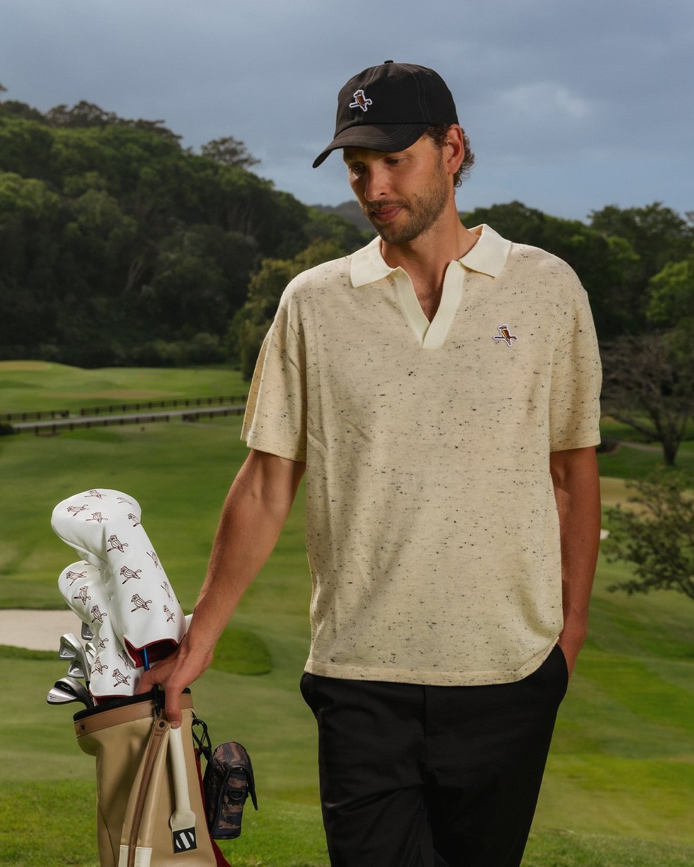 Walker Golf Things Kooka Loom Knit Polo, Oat / Cream · view 2 of 5