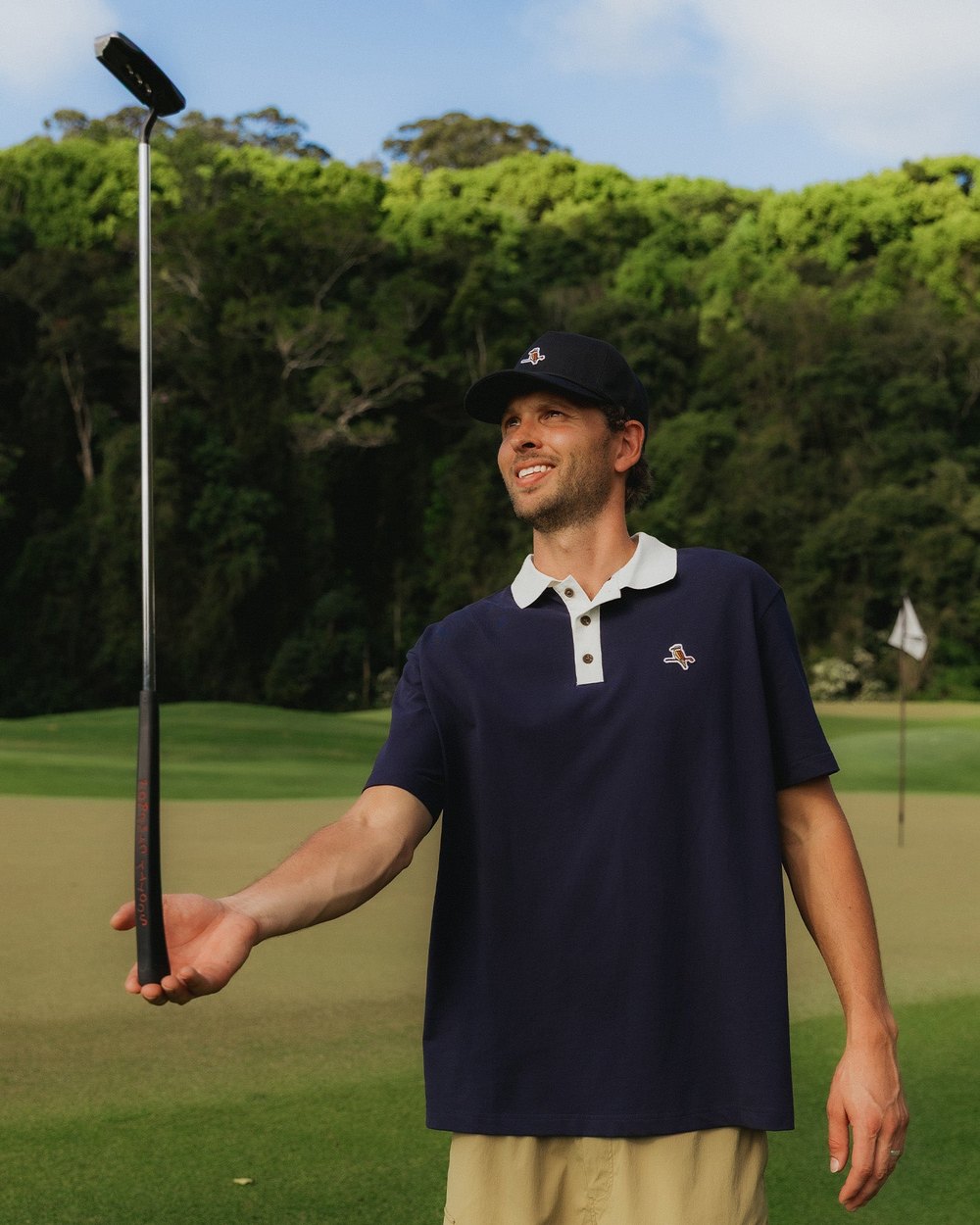 Walker Golf Things Kooka Two-Tone Polo, Navy / White · view 1 of 5