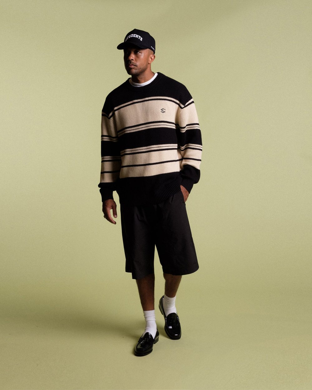 Students Palmdale Stripe Knit Crew Sweater, Khaki · view 1 of 5
