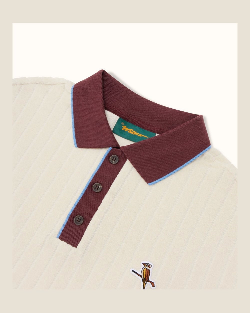 Walker Golf Things Vacation Terry Polo, Cream / Choc · view 4 of 5