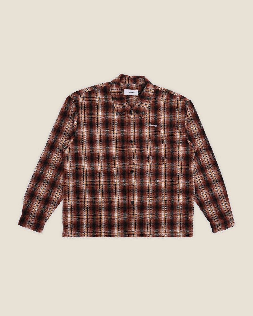 Students Viejo Flannel LS Shirt, Brown · view 3 of 5