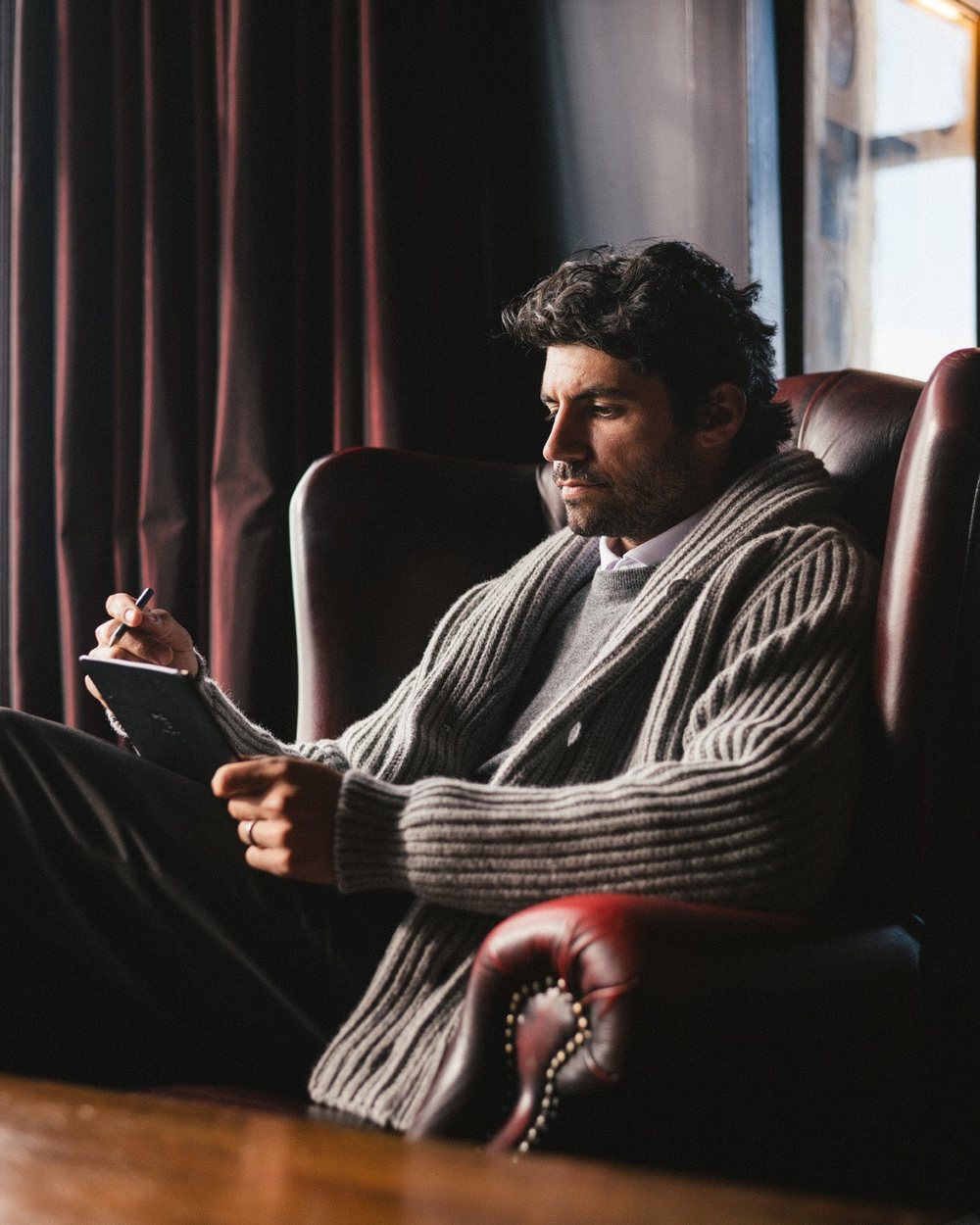Fyfe Golf The Clubhouse Shawl Cardigan, Flannel Grey · view 2 of 4