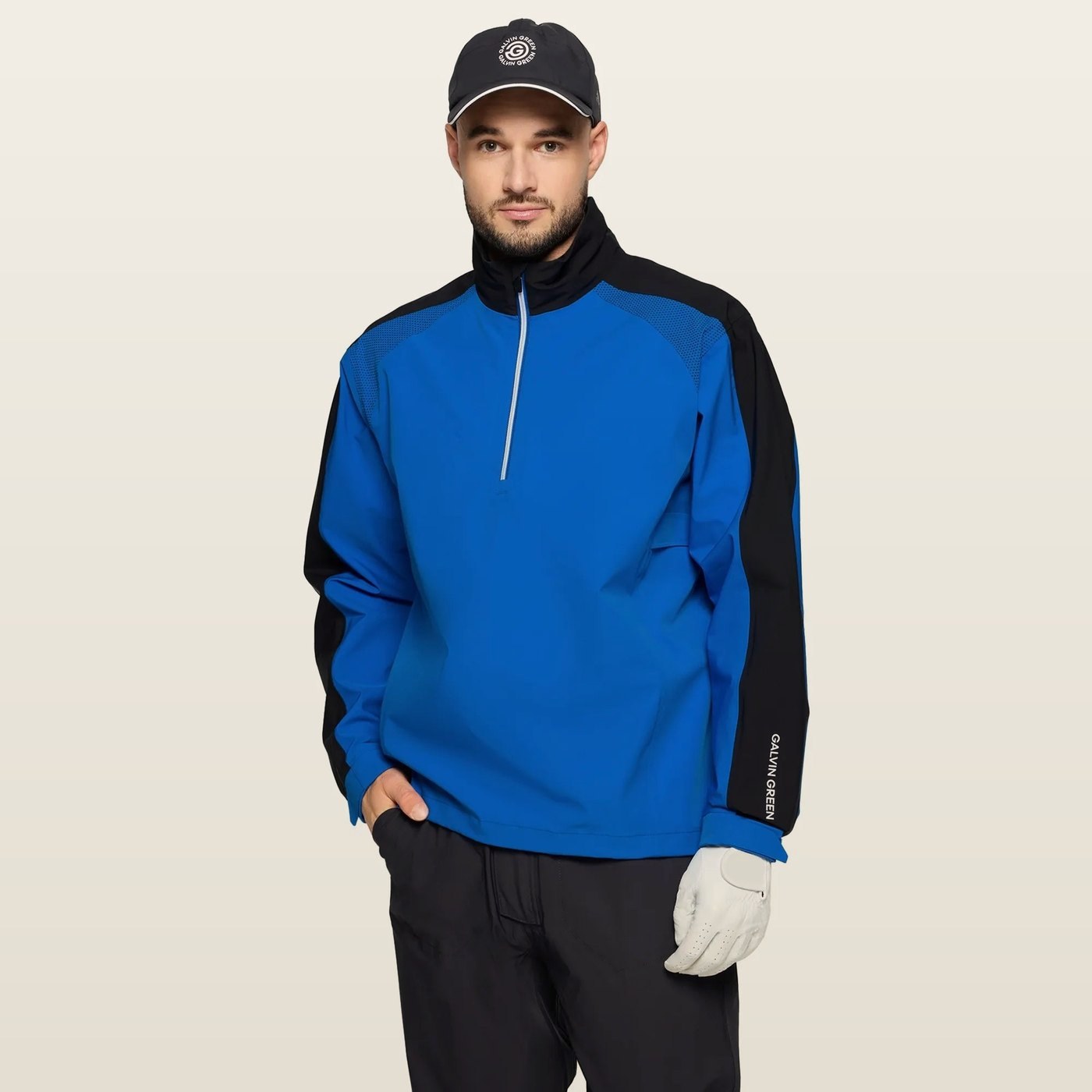 Galvin Green Adam Half-Zip Rain Jacket, Royal Blue / Black · view 1 of 4