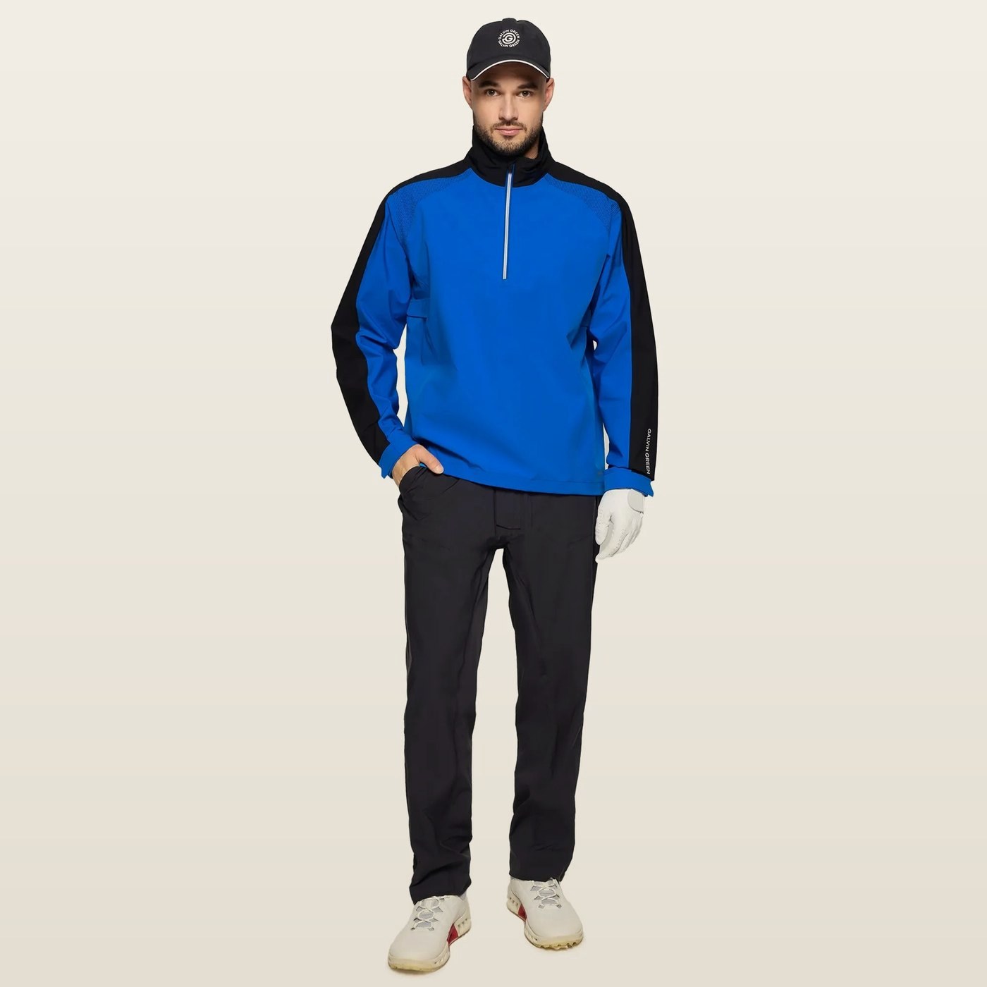 Galvin Green Adam Half-Zip Rain Jacket, Royal Blue / Black · view 3 of 4