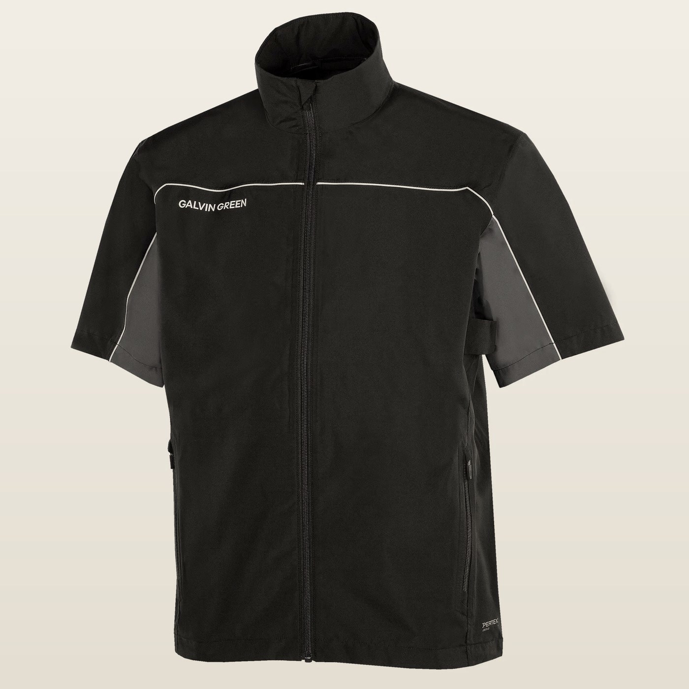 Galvin Green Air Short-Sleeve Rain Jacket, Black / Forged Iron · view 2 of 4
