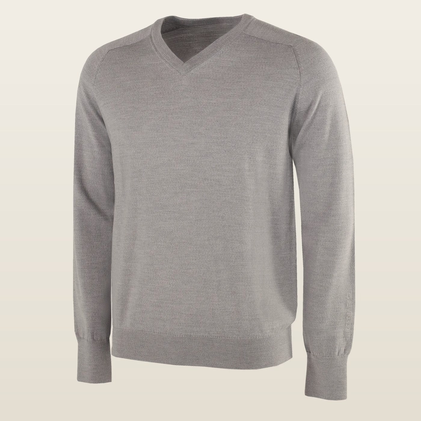 Galvin Green Carl Merino V-Neck, Grey Melange · view 2 of 4