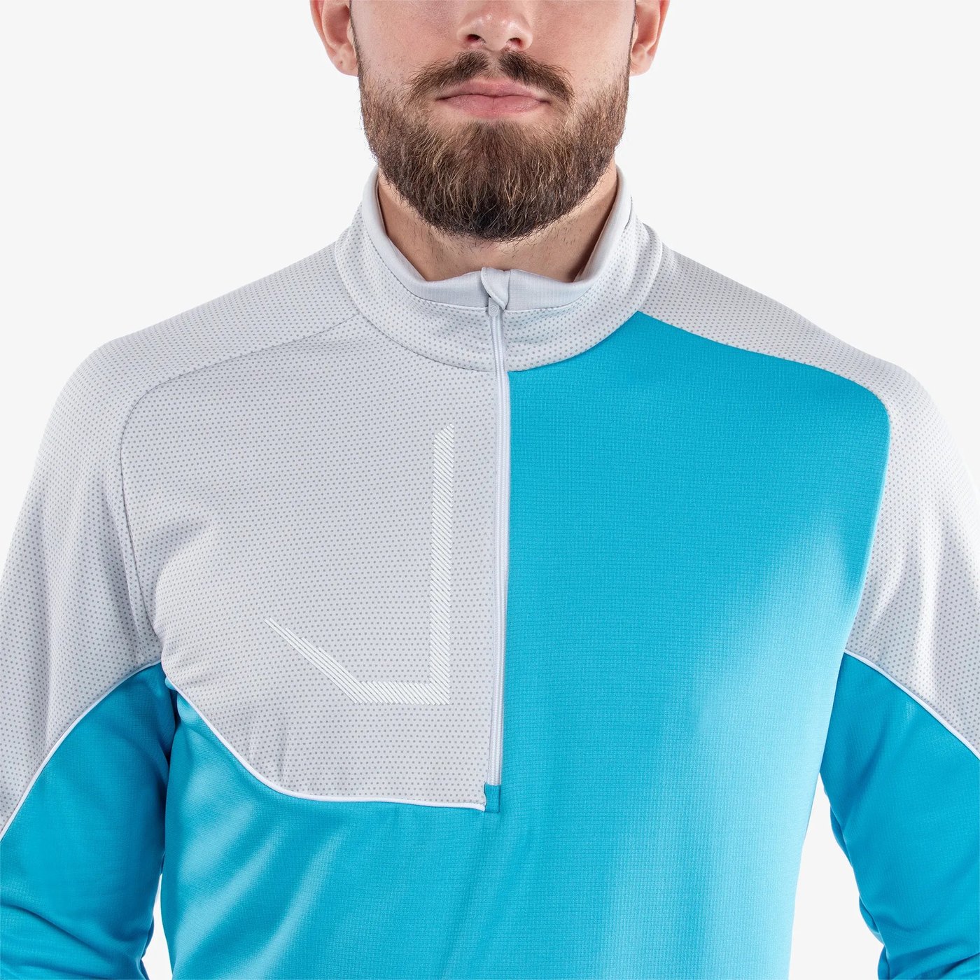 Galvin Green Daxton Half-Zip Mid-Layer, Aqua / Cool Grey / White · view 4 of 4