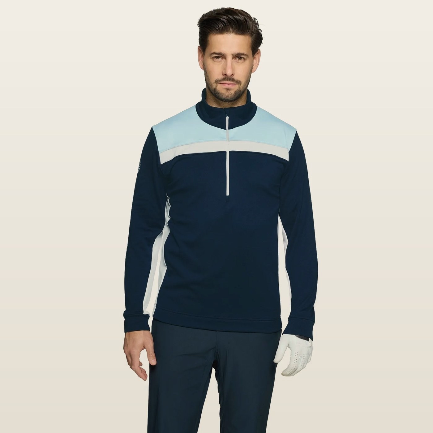 Galvin Green Dean Half-Zip Mid-Layer, Crystal Blue / Navy · view 1 of 4
