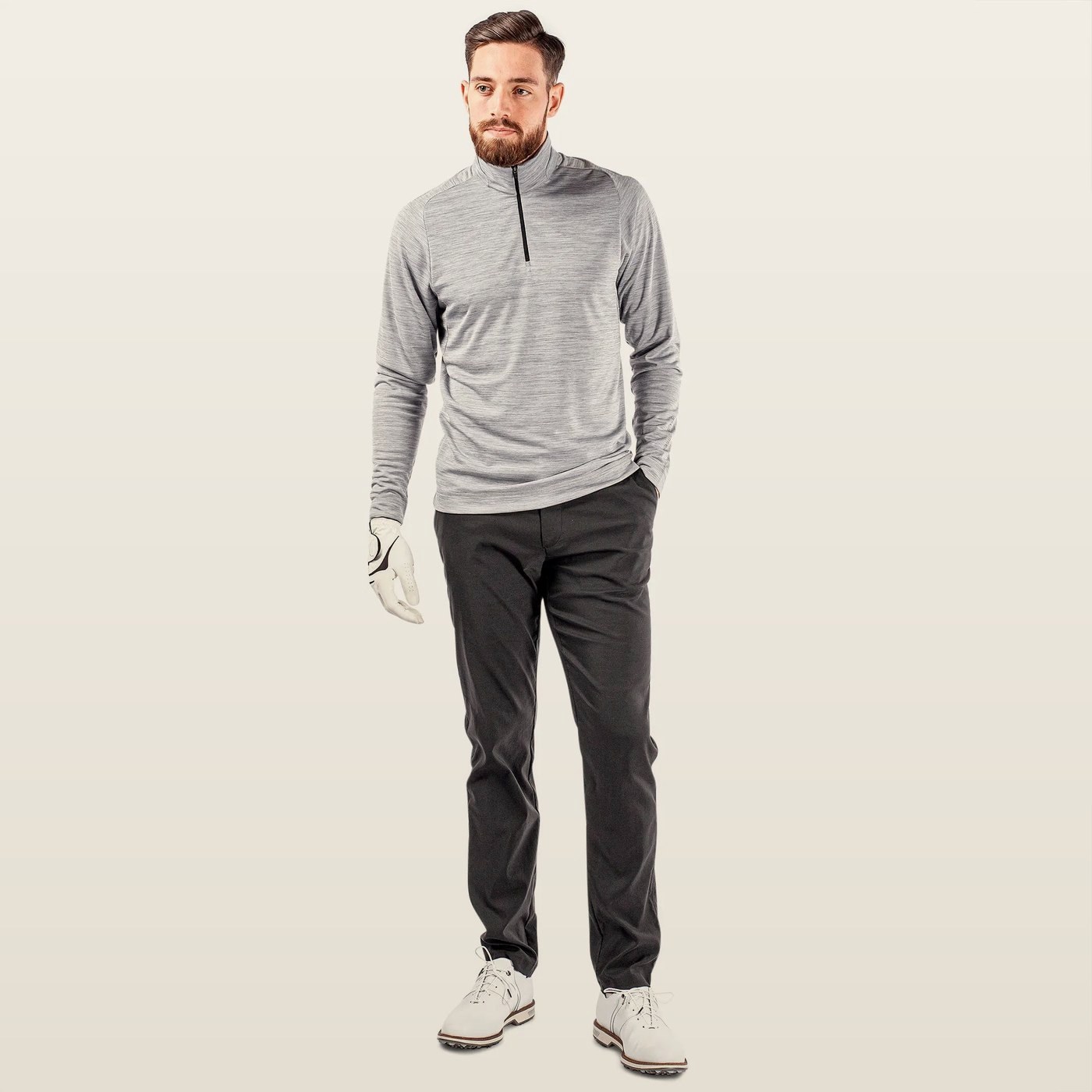 Galvin Green Dixon Half-Zip Mid-Layer, Light Grey · view 3 of 4