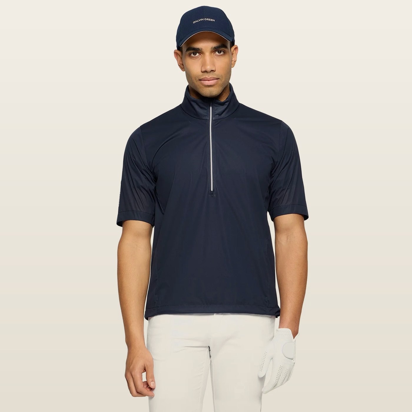 Galvin Green Luis Short-Sleeve Windbreaker, Navy · view 1 of 4