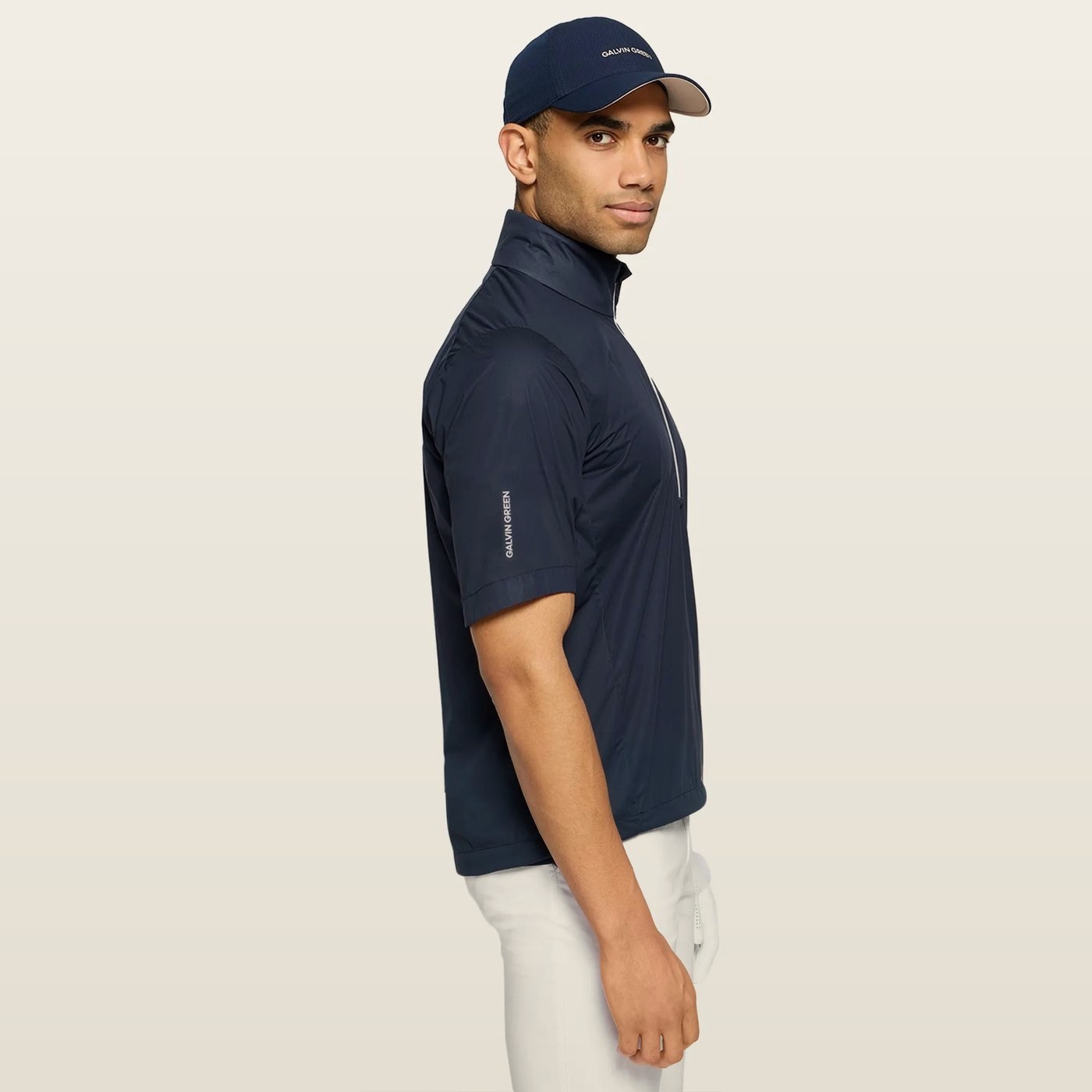 Galvin Green Luis Short-Sleeve Windbreaker, Navy · view 4 of 4
