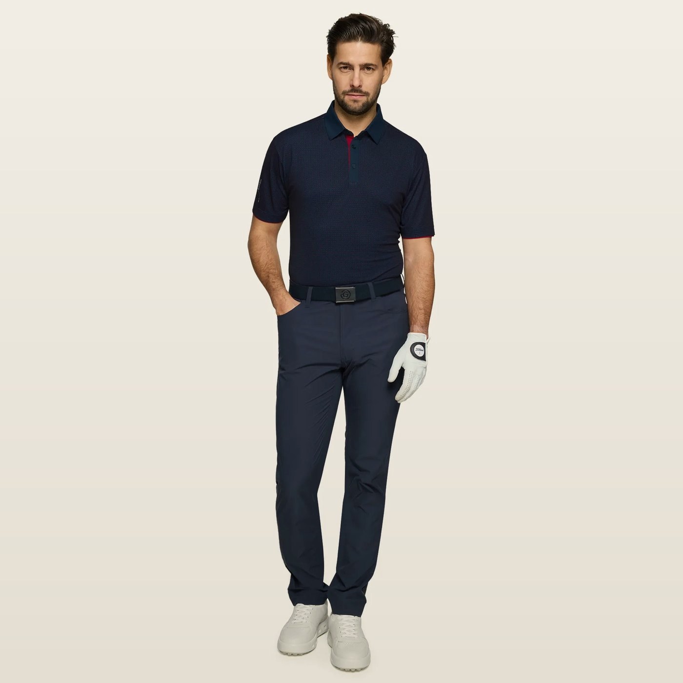 Galvin Green Medley Polo, Navy / Red · view 3 of 4