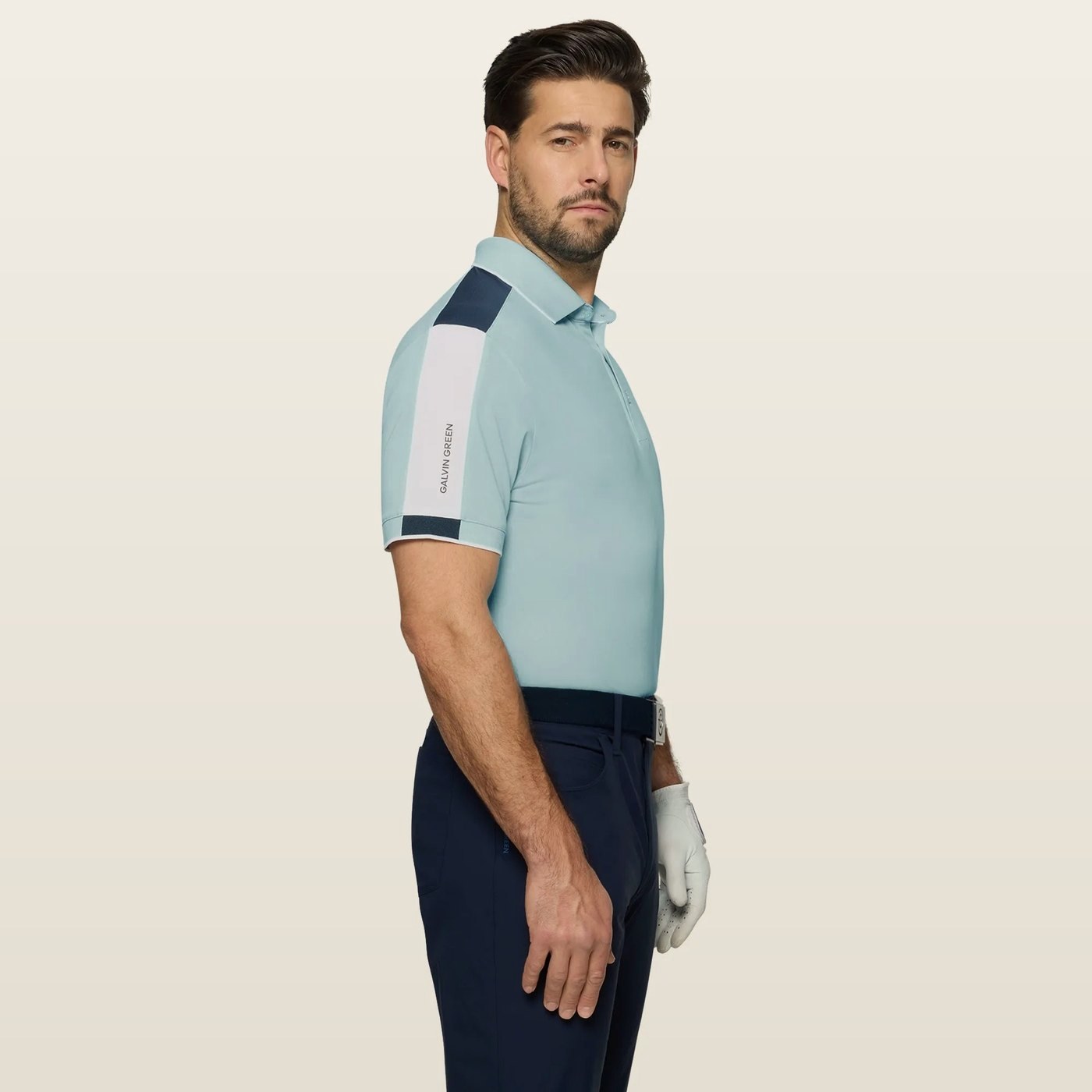 Galvin Green Mulligan Polo, Crystal Blue / White / Navy · view 4 of 4