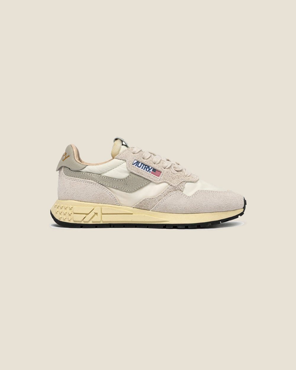 Autry Reelwind Low Sneakers in White Nylon and Suede