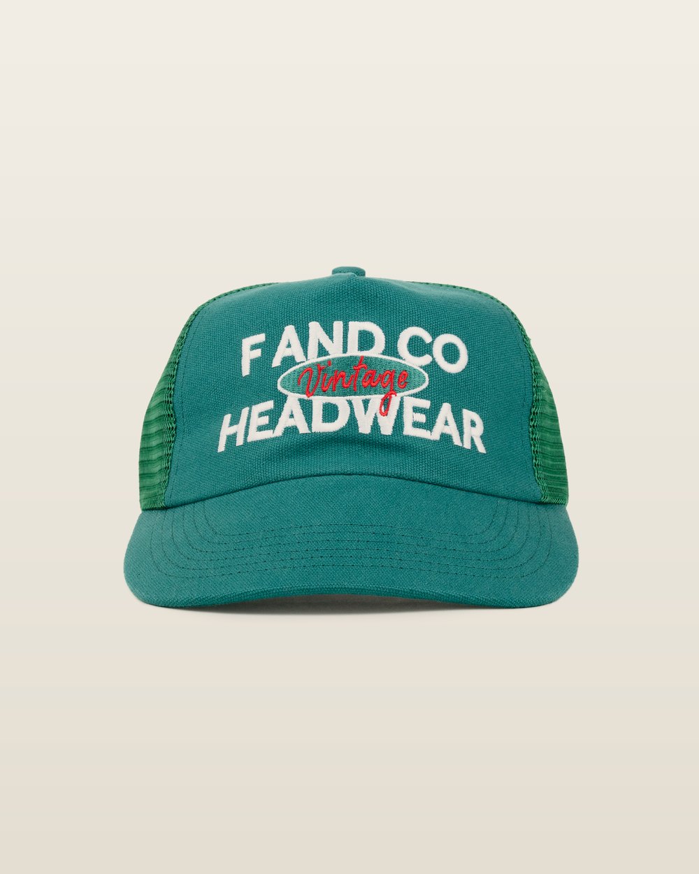F AND CO. Vintage Trucker Cap, Washed Sea Green · view 2 of 4