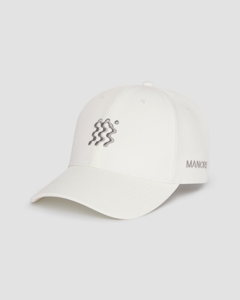 Manors Course Cap in white with checker tab