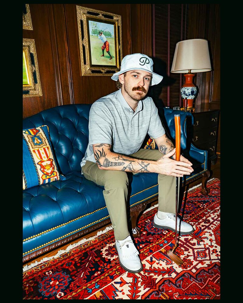 Public Drip "P" Script Nylon Bucket Hat (White) golf hat