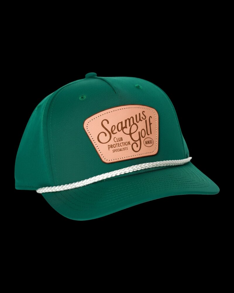 Seamus Golf green rope crown hat with leather patch
