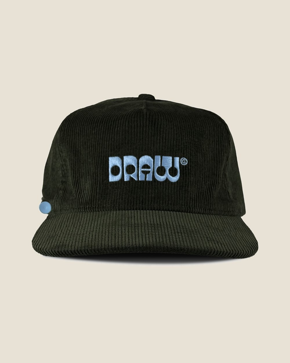 Draw Unstructured Corduroy Cap, 3 colors in forest green